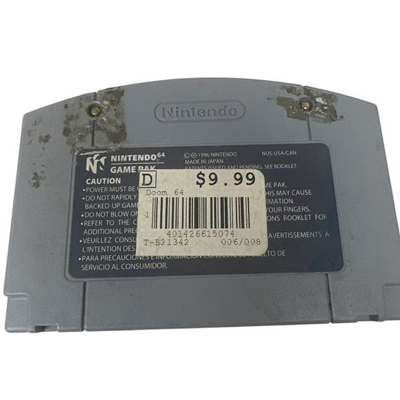 Doom 64 Nintendo 64 Game Cartridge Authentic 1996 Works - Picture 2 of 4